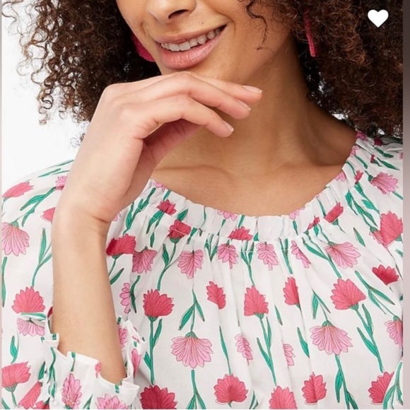 J. CREW Floral Print Tie Back Blouse - Picture 4 of 14